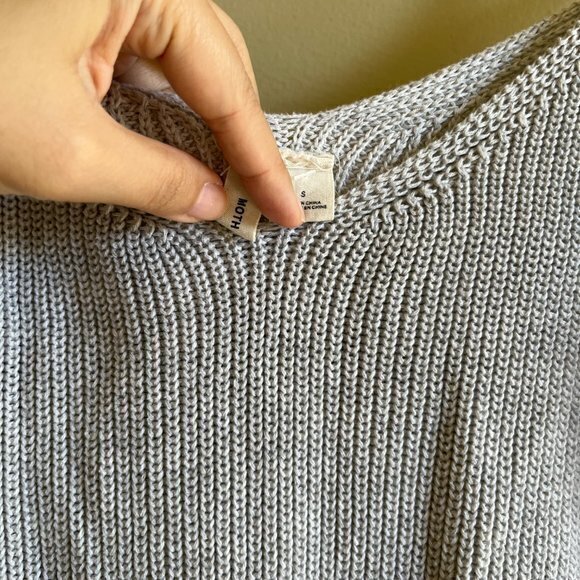 MOTH Anthropologie Sweater‎ Tank Top Gray Layered Eyelet Womens Size S - Picture 5 of 7